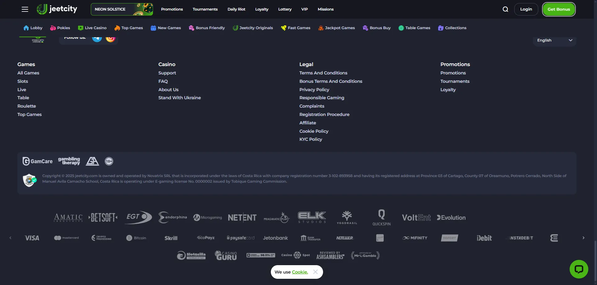 JeetCity Casino payment methods — crypto and card deposits for NZ players